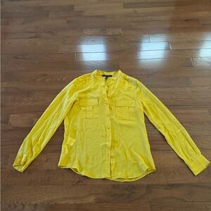 BCBG Sunny Yellow Button-Up Blouse